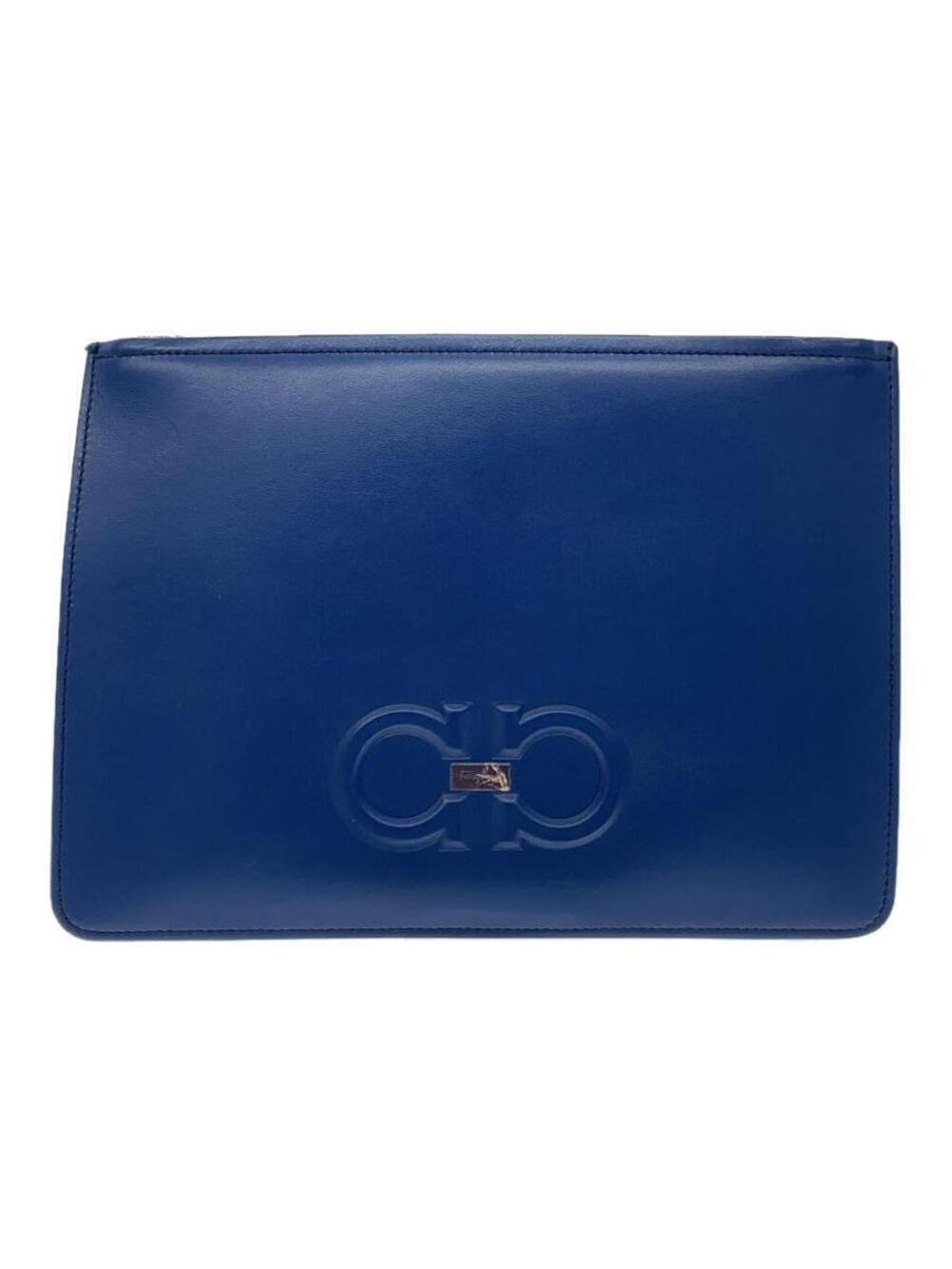 Salvatore Ferragamo Shoulder bag Leather Navy Blue Gancini